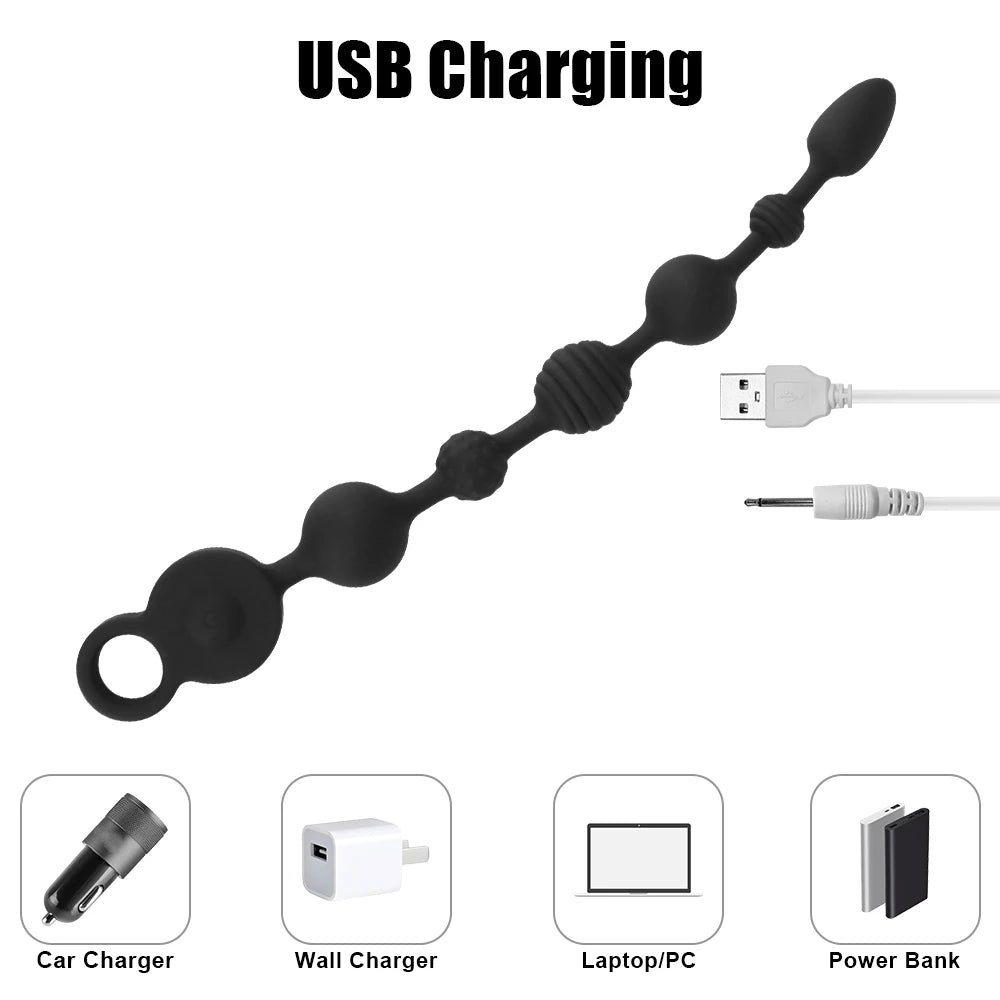 35/43cm Long Butt Plug Vibrators Anal Beads
