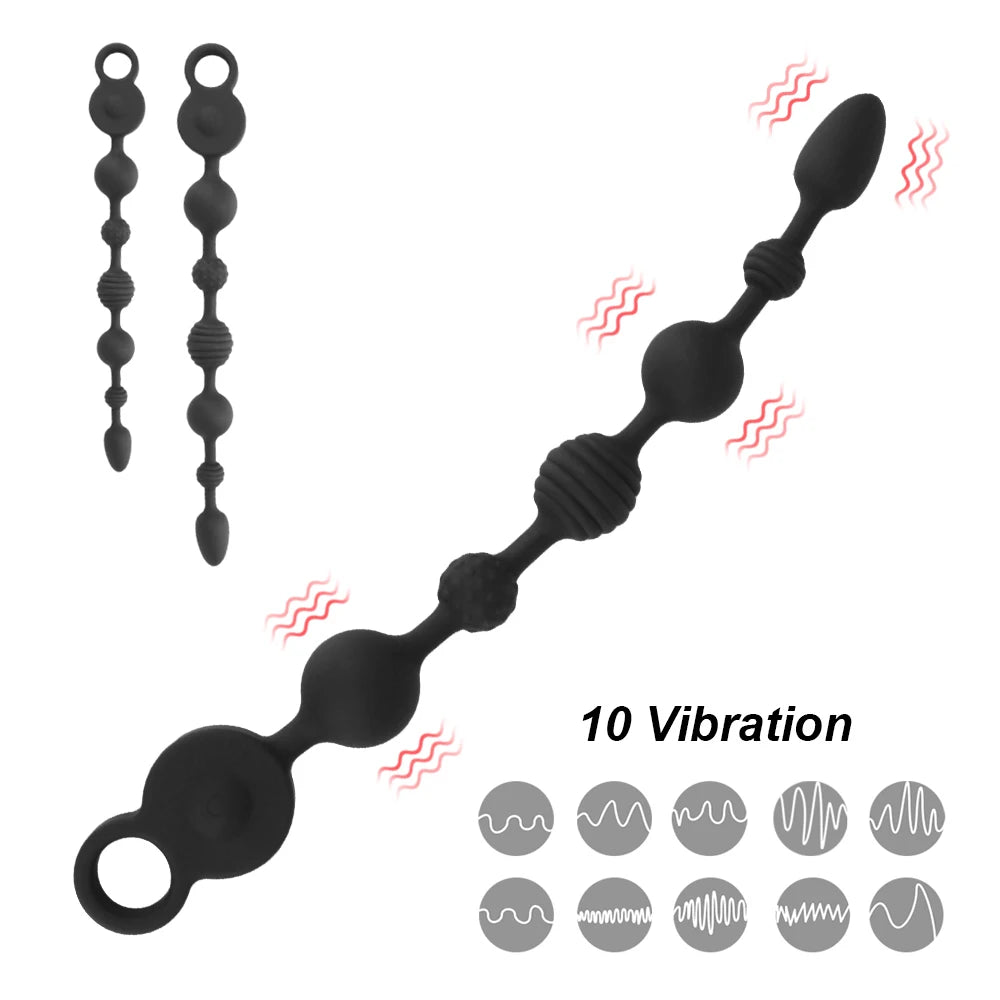 35/43cm Long Butt Plug Vibrators Anal Beads