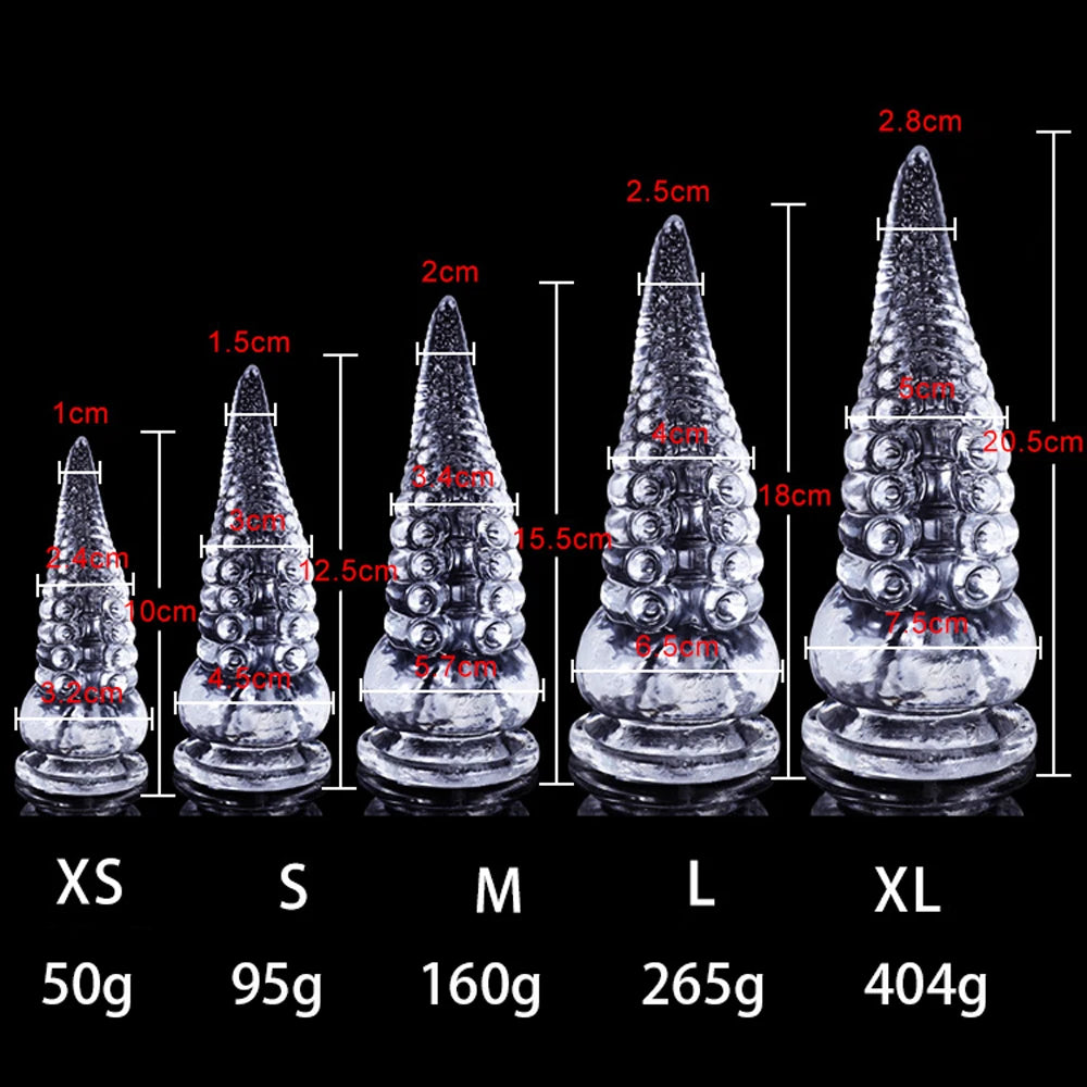 5Sizes Transparent Soft Dildo Octopus Tentacles Big Anal Plug Butt Plug Women Men Gay Masturbate Anus Stimulate Adult Sexy Toys