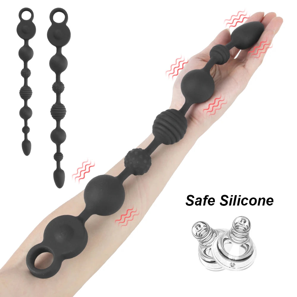 35/43cm Long Butt Plug Vibrators Anal Beads