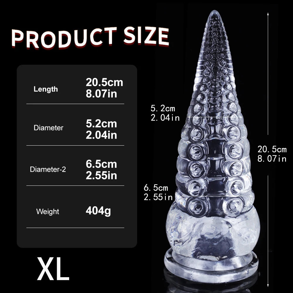5Sizes Transparent Soft Dildo Octopus Tentacles Big Anal Plug Butt Plug Women Men Gay Masturbate Anus Stimulate Adult Sexy Toys