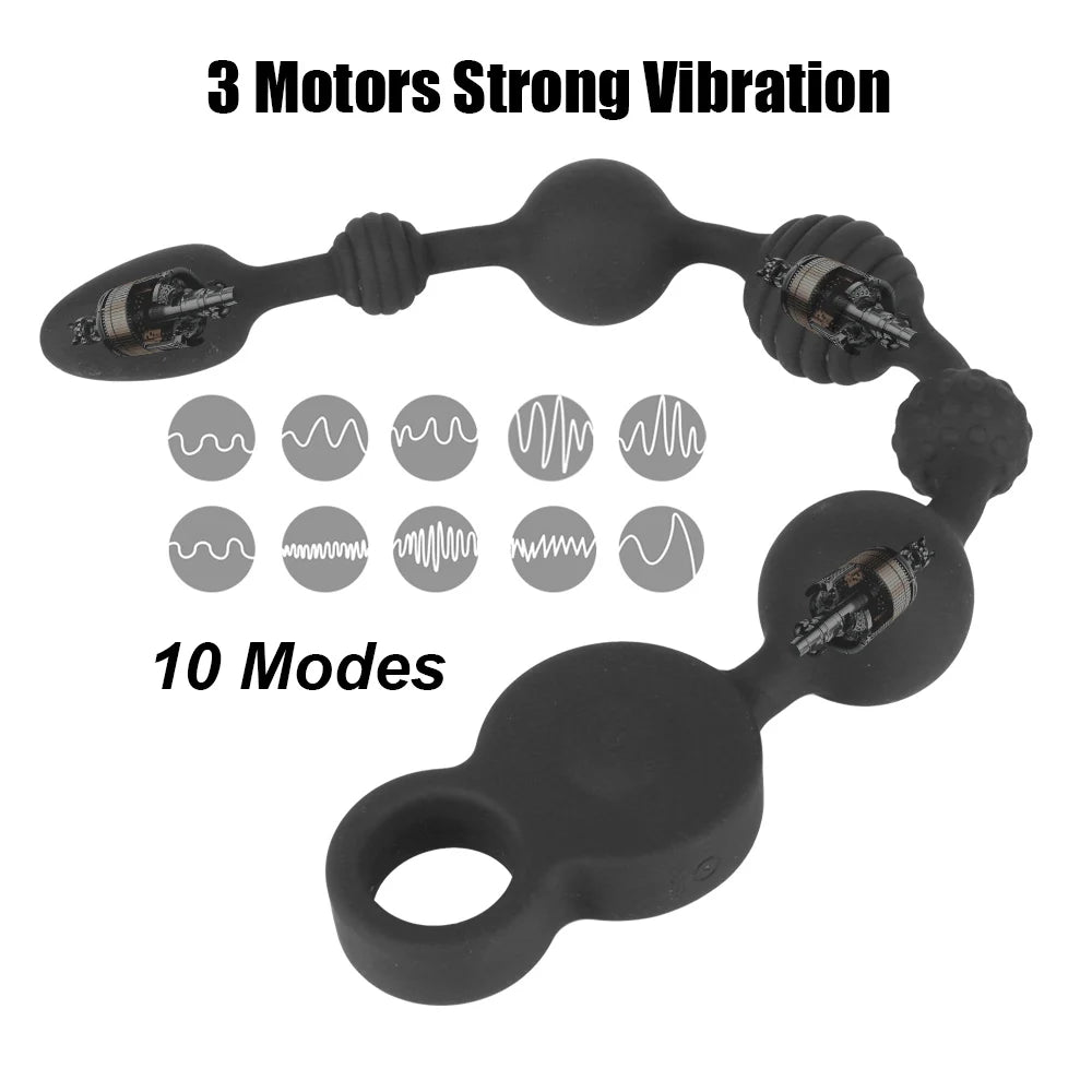 35/43cm Long Butt Plug Vibrators Anal Beads