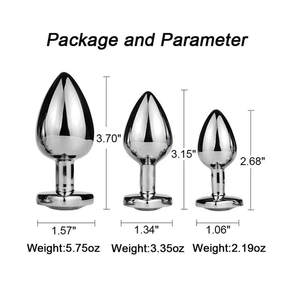Diamond Metal Plug 3PCS S/M/L