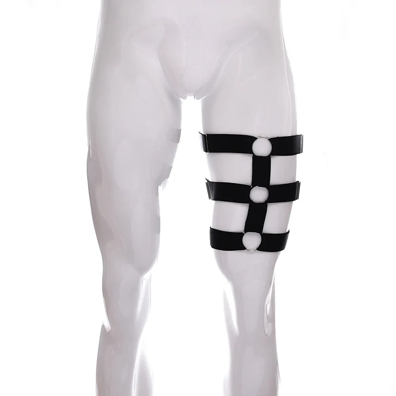 Male Garter Elastic Adjust Bondage Body Harness Leg High Waist Garter Belt Fashion Sexy Underwear Men Goth Rave Body Cage