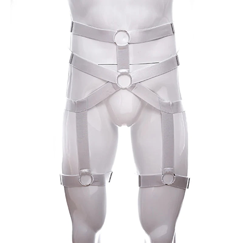 Male Garter Elastic Adjust Bondage Body Harness Leg High Waist Garter Belt Fashion Sexy Underwear Men Goth Rave Body Cage