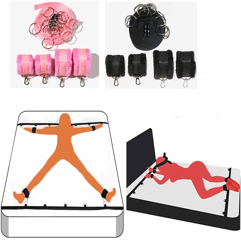 Nylon BDSM Couples Bed Restraint