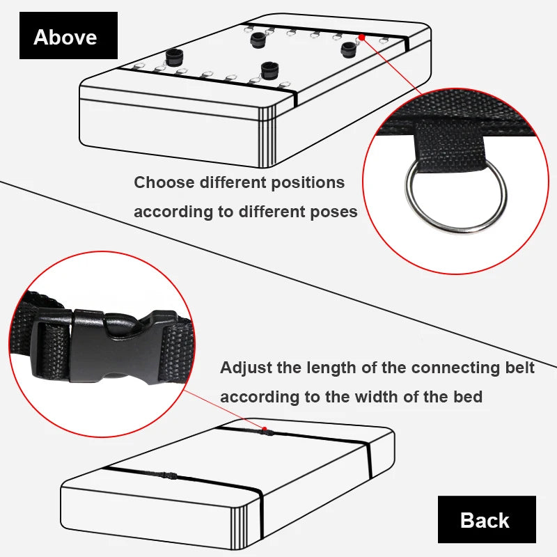 Nylon BDSM Couples Bed Restraint