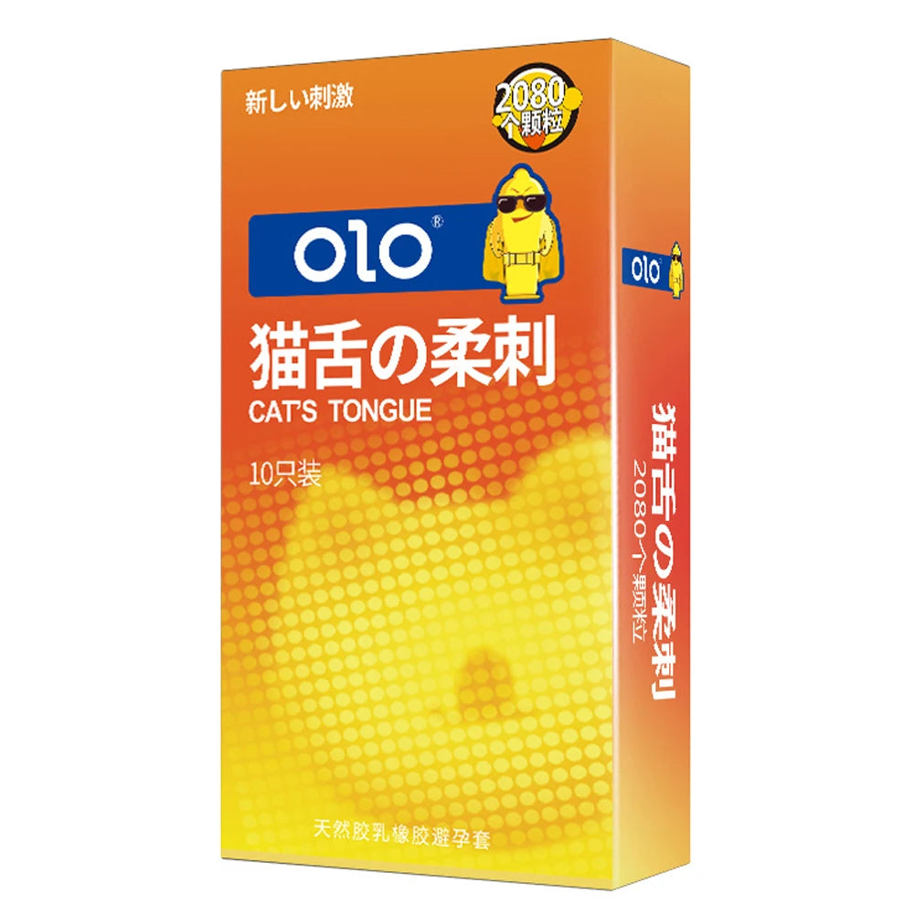 Hyaluronic Acid Condoms Cat Tongue Large Pellet Stimulate Penis Sleeves Ultra Thin Natural Rubber Latex Safer Sex Products