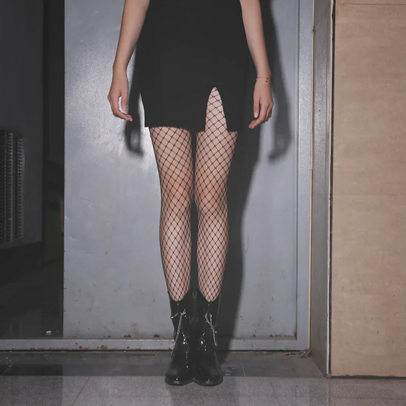 Women Fashion Hollow Out Sexy Pantyhose Black Tights Fishnet Stockings Club Party Hosiery Female Lingerie Girls Thigh Mesh Socks
