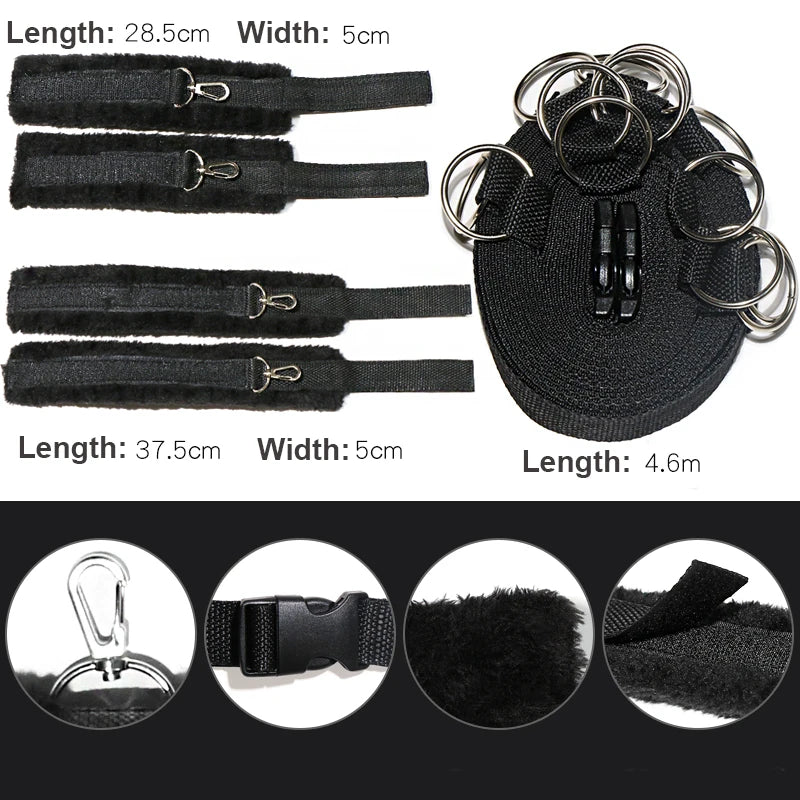 Nylon BDSM Couples Bed Restraint